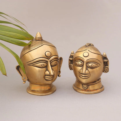 5"Brass Shiva Gauri Decorative Head - Craftview