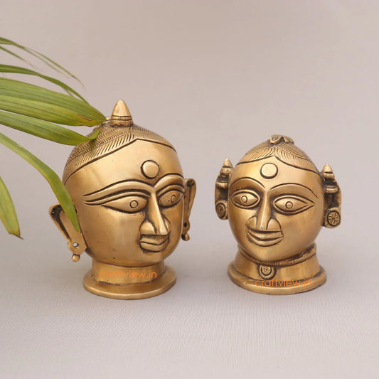 5"Brass Shiva Gauri Decorative Head - Craftview