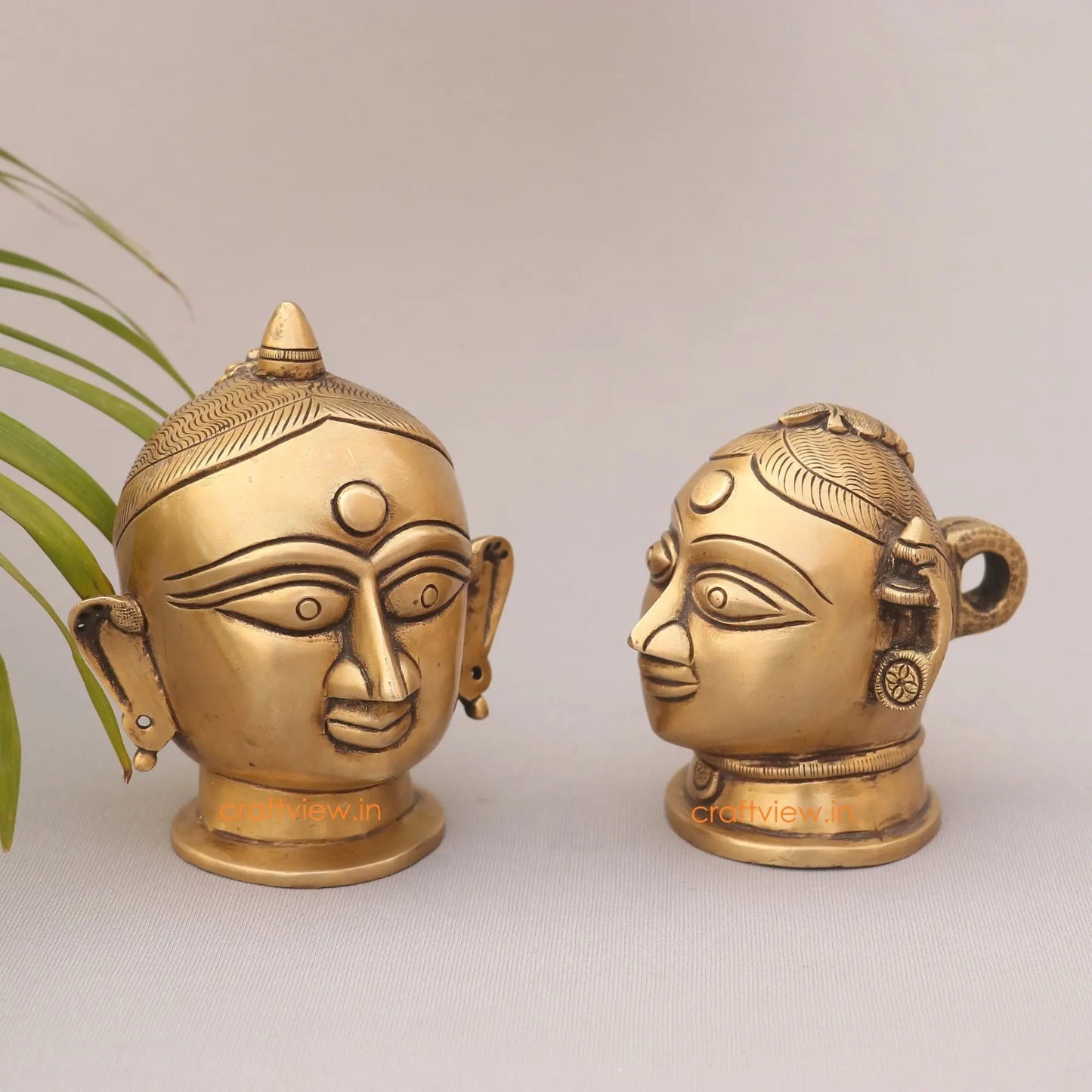 5"Brass Shiva Gauri Decorative Head - Craftview