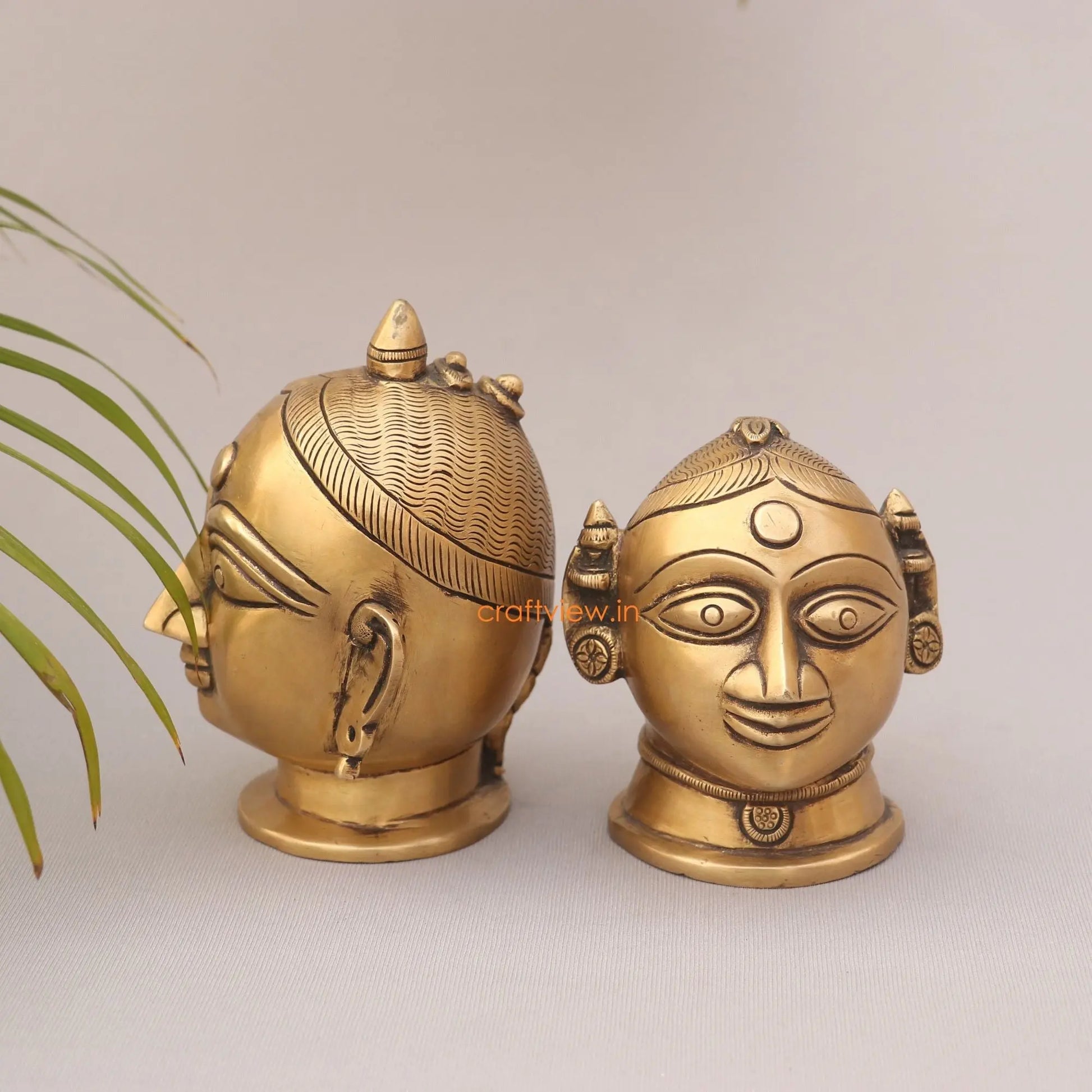 5"Brass Shiva Gauri Decorative Head - Craftview