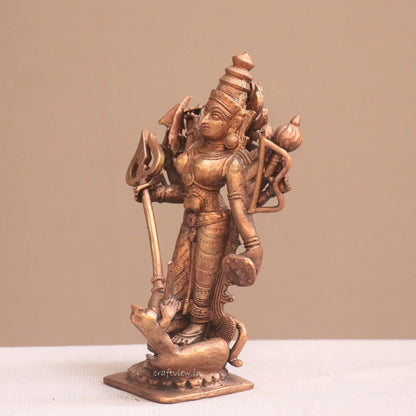 Pure Copper Mahisasur Mardini Durga Idol | Fine Craft | 16 CM Craftsview