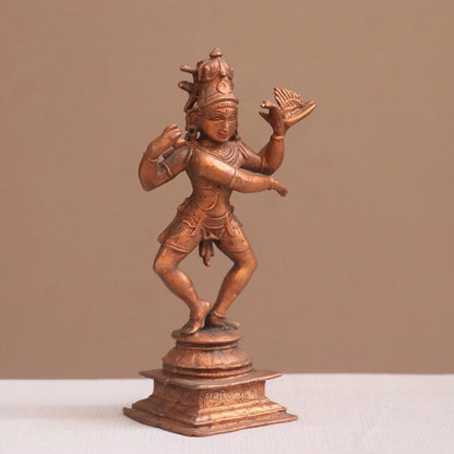 Pure Copper Natraj Lord Shiva Idol | Fine Craft | 15 CM Craftsview