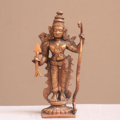 Pure Copper Lord Rama Idol | Fine Craft | 17 CM Craftsview