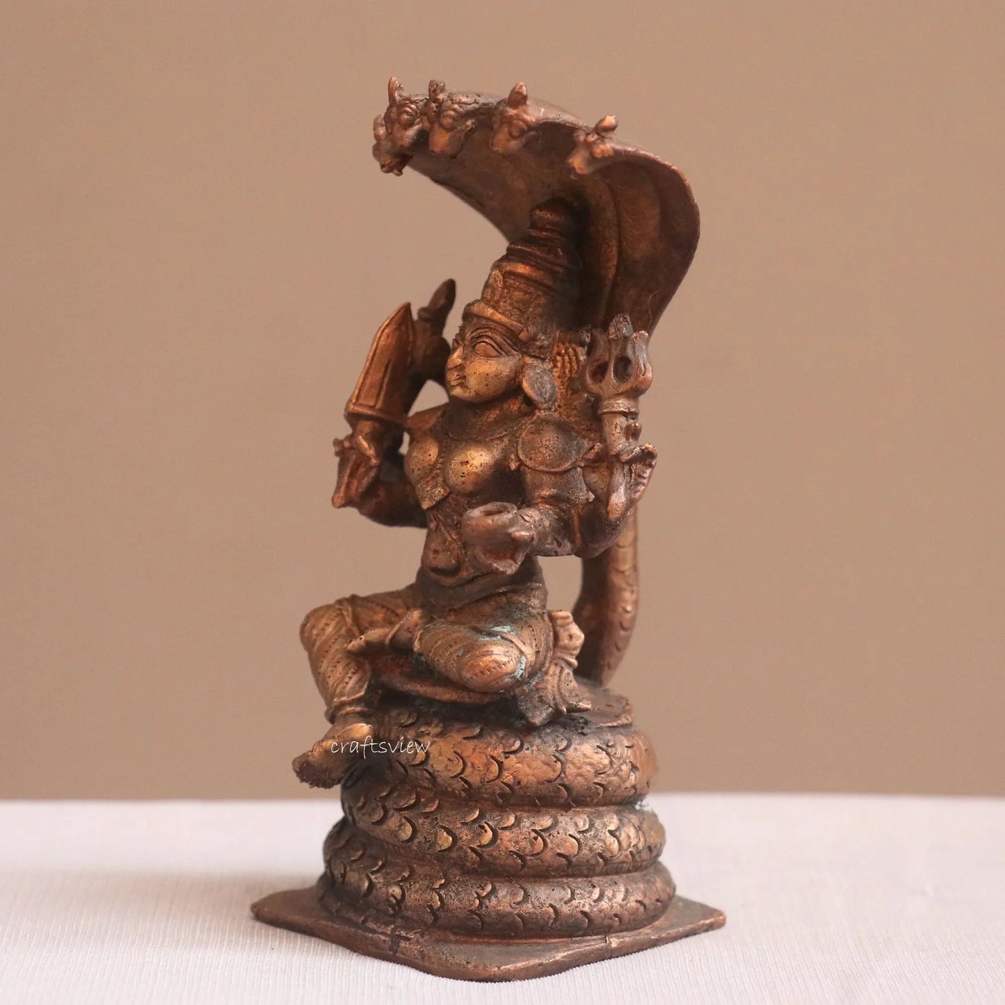 Pure Copper Durga Idol | Fine Craft | 13 CM Craftsview