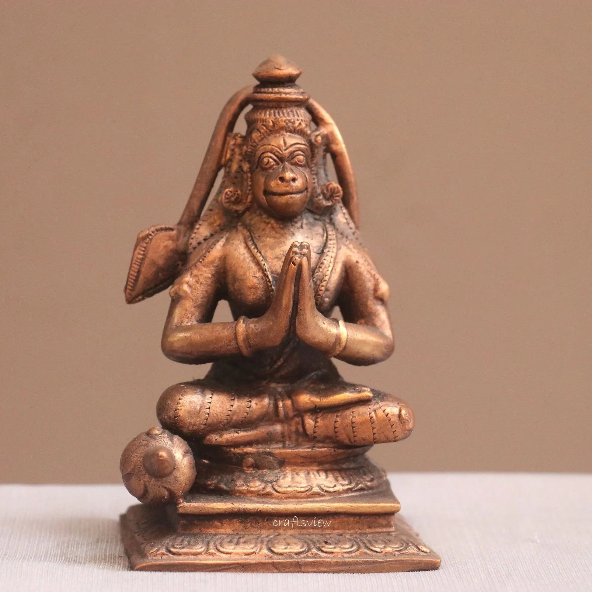 Pure Copper Hanuman Idol | Fine Craft | 11 CM Craftsview