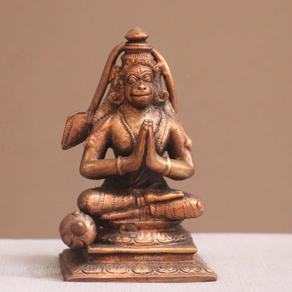 Pure Copper Hanuman Idol | Fine Craft | 11 CM Craftsview