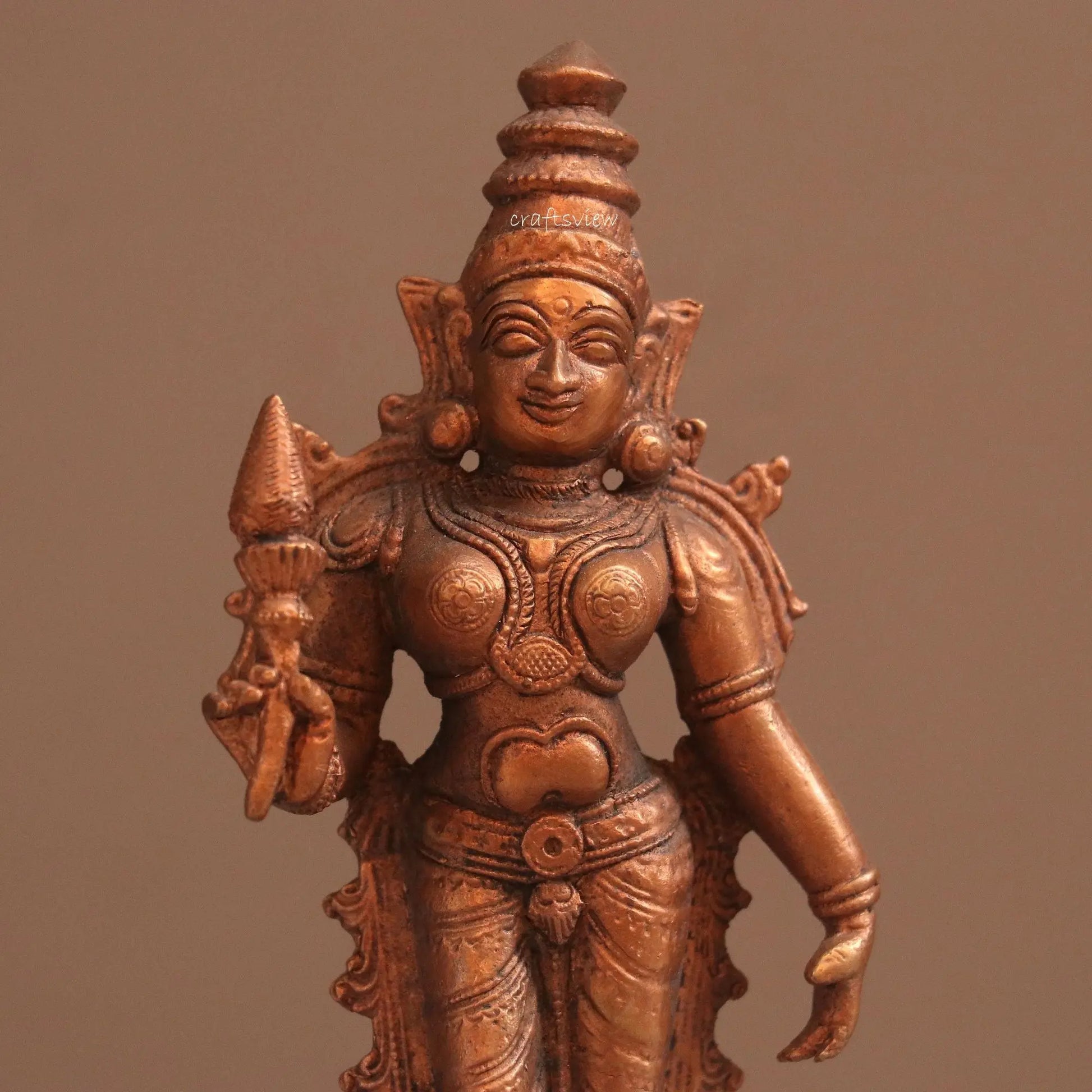 Pure Copper Parvati Idol | Fine Craft | 11 CM Craftsview