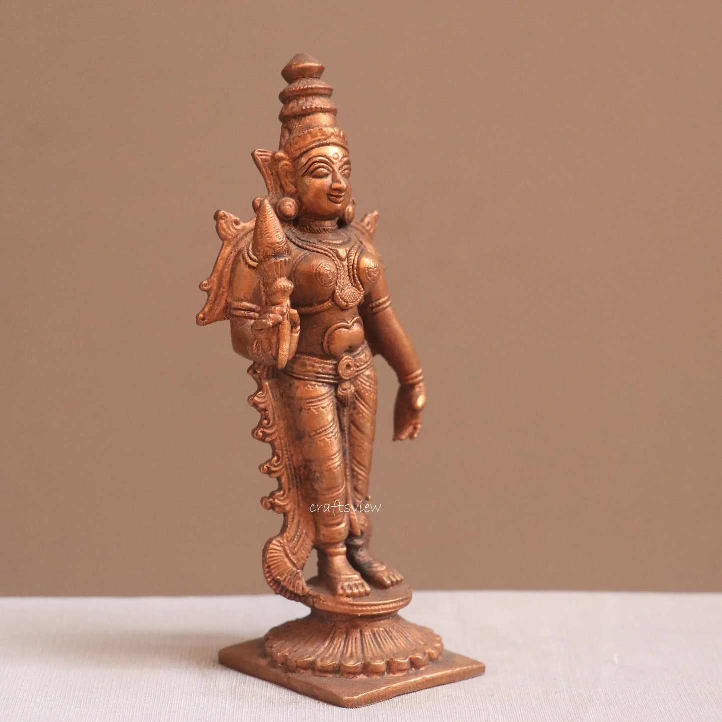 Pure Copper Parvati Idol | Fine Craft | 11 CM Craftsview