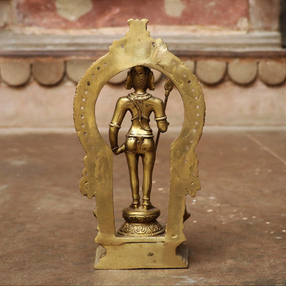 Brass Murgan Statue With Prabhavali craftsview