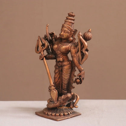 Pure Copper Mahisasur Mardini Durga Idol | Fine Craft | 15 CM Craftsview