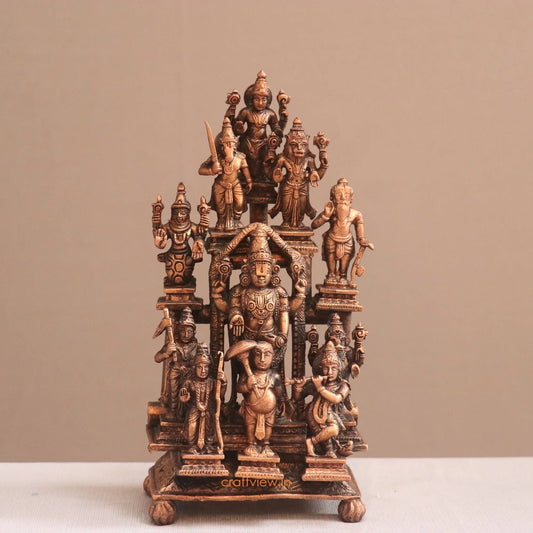 Pure Copper Dashavatara with Lord Venkateshwara Idols | Fine Craft | 20 CM Craftsview