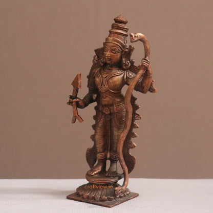 Pure Copper Lord Rama Idol | Fine Craft | 15 CM Craftsview