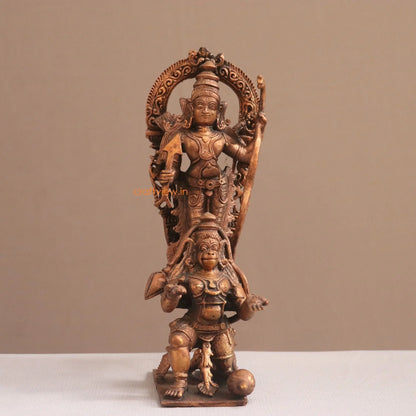 Pure Copper Lord Rama With Hanuman Idol | Fine Craft | 21 CM - Craftview