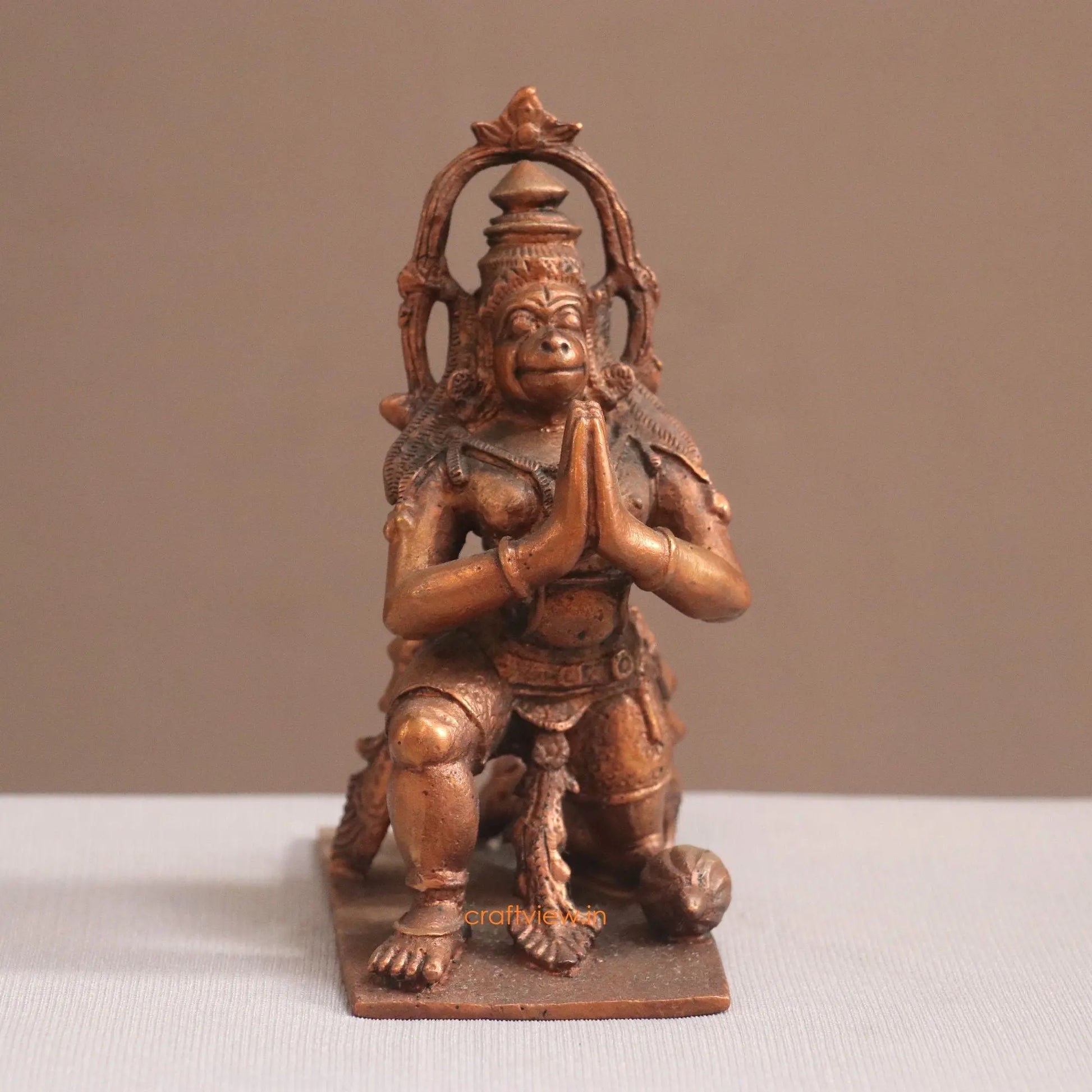 Pure Copper Hanuman Idol | Fine Craft | 12 CM - Craftview