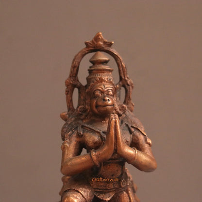 Pure Copper Hanuman Idol | Fine Craft | 12 CM - Craftview