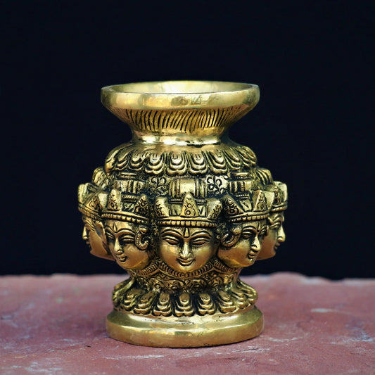 Brass Astha Lakshmi Kalash Figurines craftsview