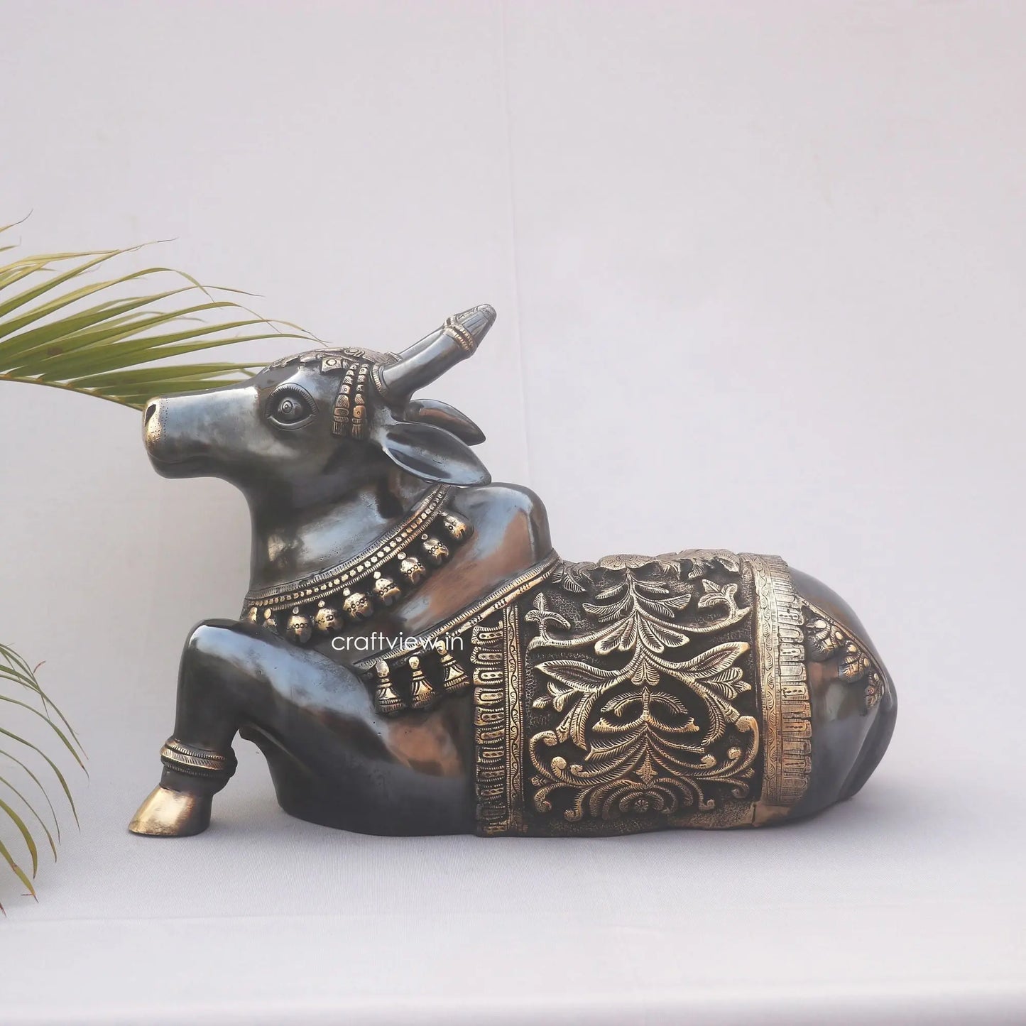 Brass Meditative Shiva Nandi Statue Sacred Bull Nandi - Craftview