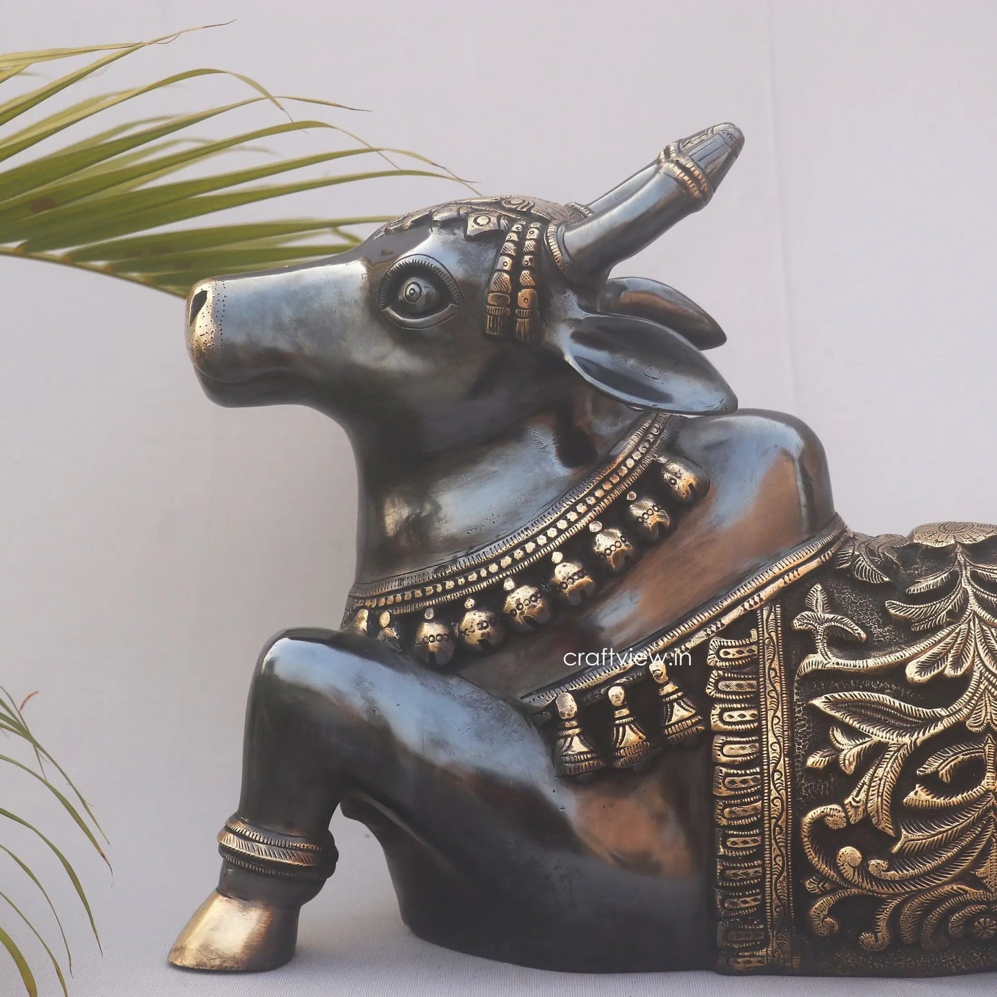 Brass Meditative Shiva Nandi Statue Sacred Bull Nandi - Craftview