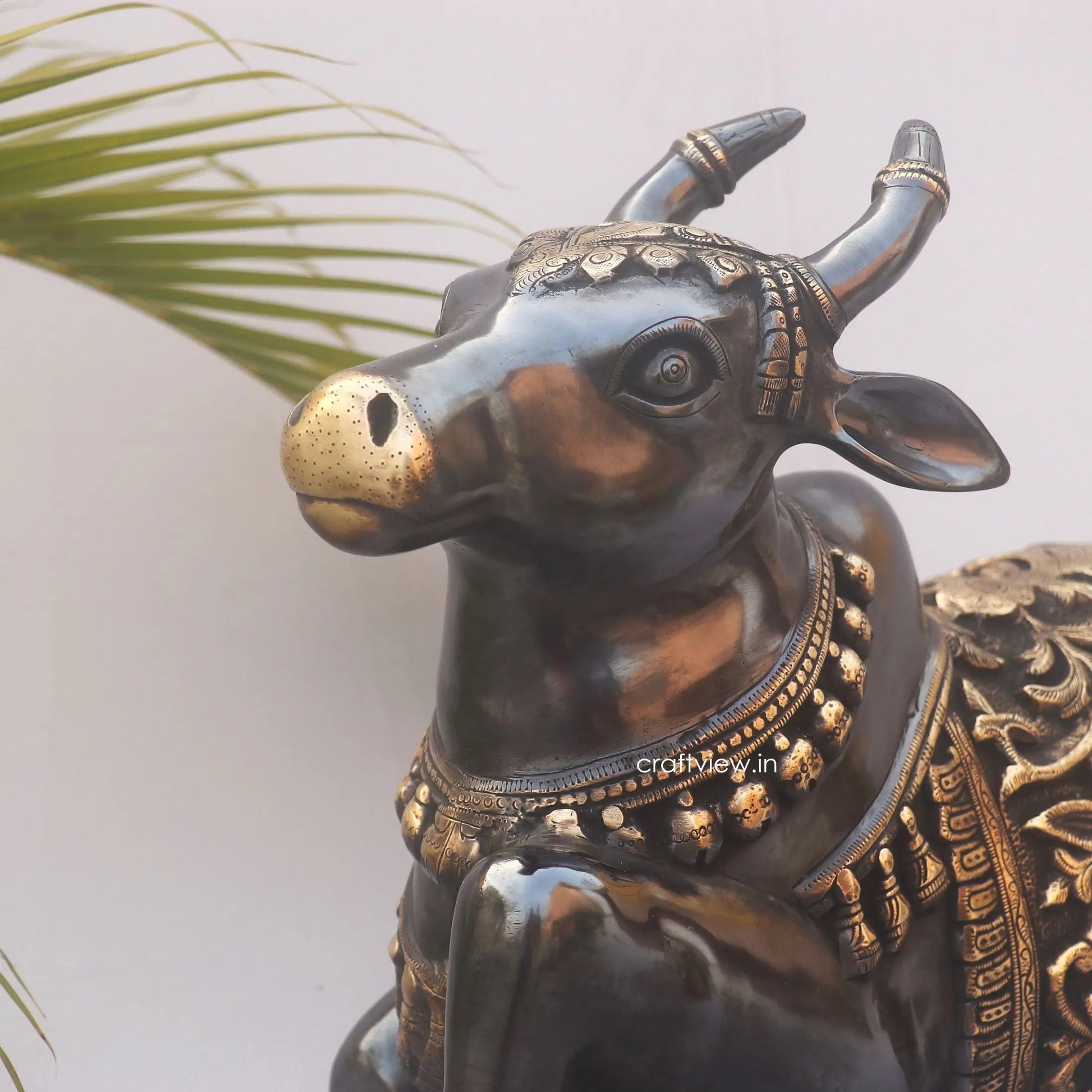 Brass Meditative Shiva Nandi Statue Sacred Bull Nandi - Craftview