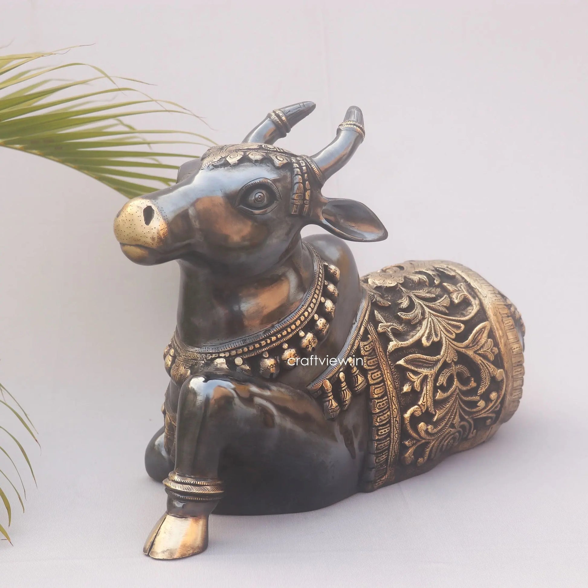 Brass Meditative Shiva Nandi Statue Sacred Bull Nandi - Craftview