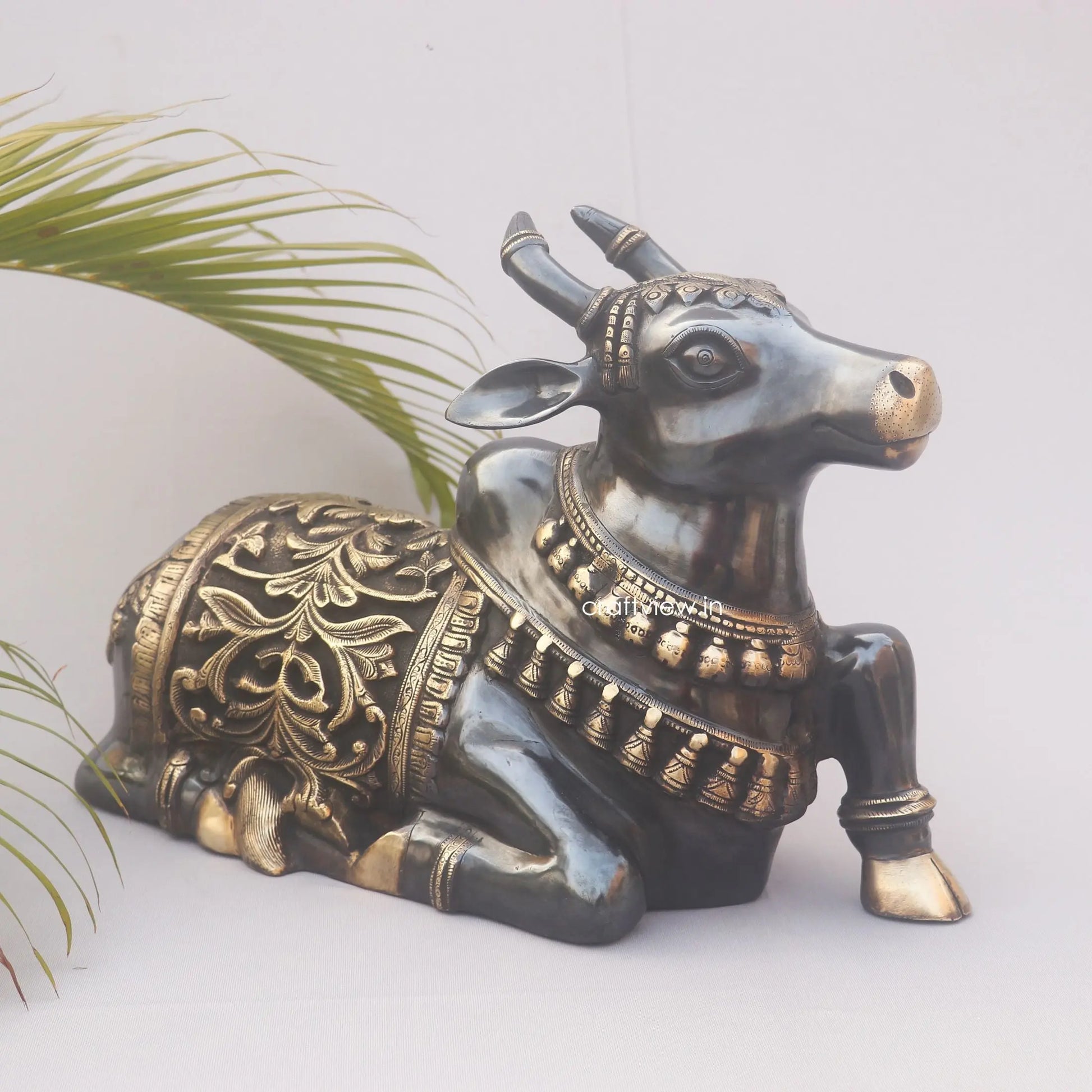 Brass Meditative Shiva Nandi Statue Sacred Bull Nandi - Craftview