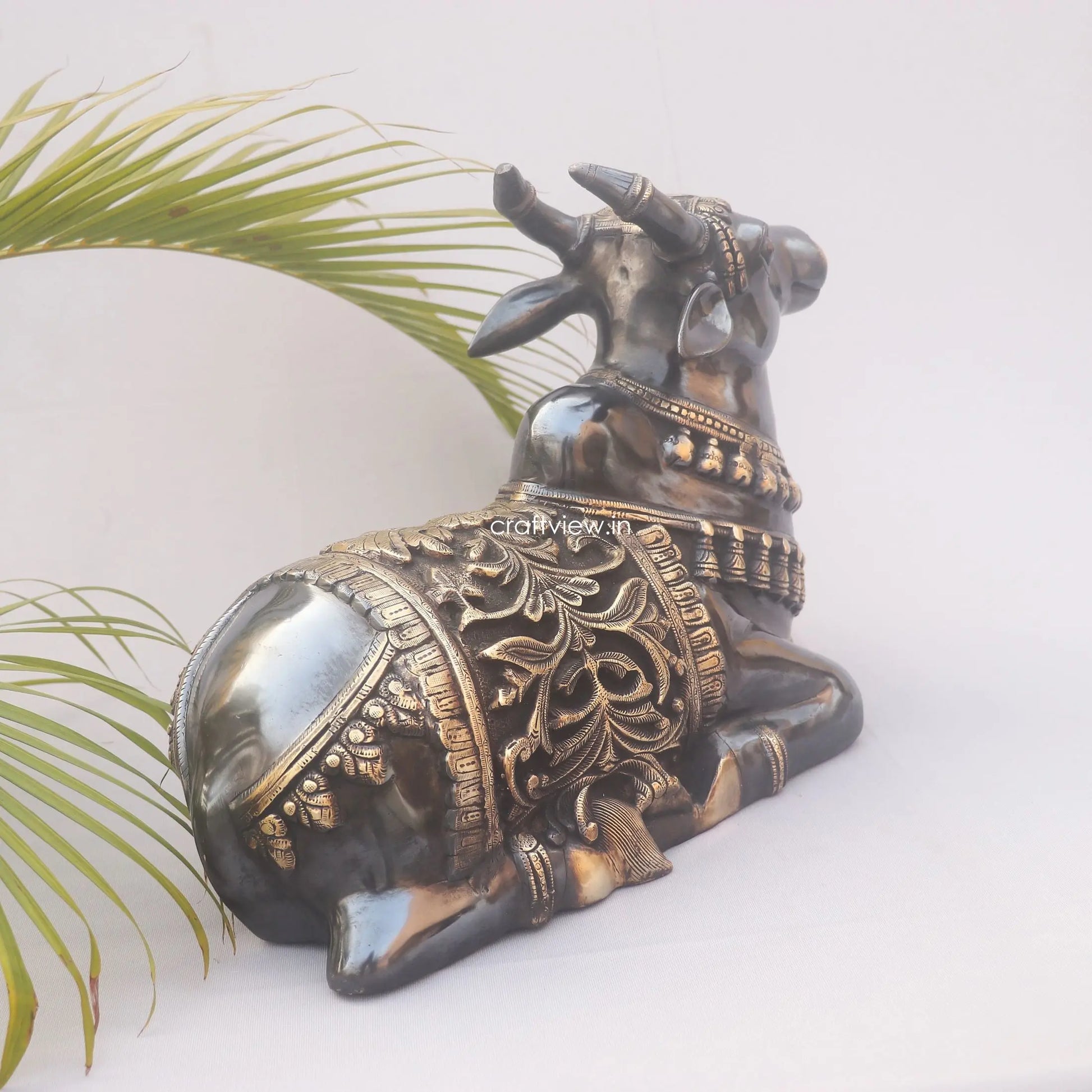 Brass Meditative Shiva Nandi Statue Sacred Bull Nandi - Craftview