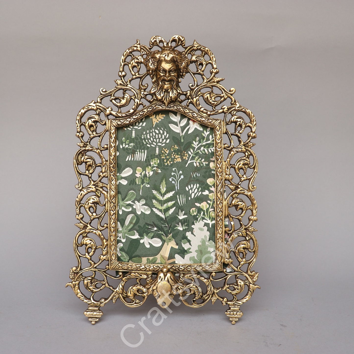 Vintage Brass Photo Frame Scroll Memories