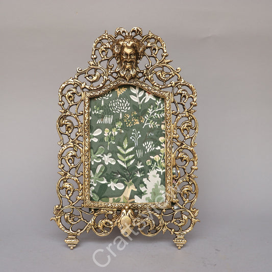 Vintage Brass Photo Frame Scroll Memories