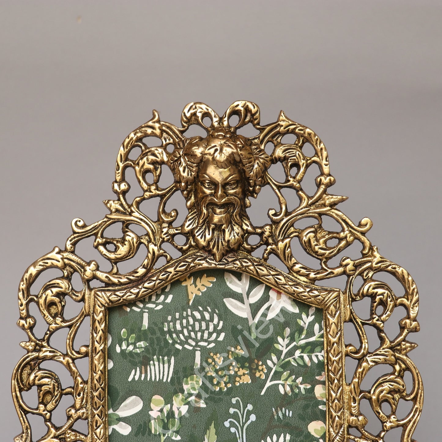 Vintage Brass Photo Frame Scroll Memories