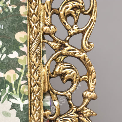 Vintage Brass Photo Frame Scroll Memories
