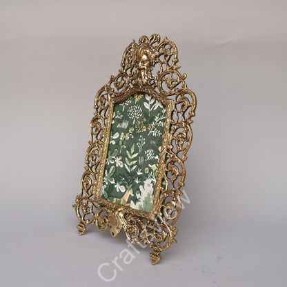 Vintage Brass Photo Frame Scroll Memories