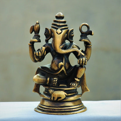 Brass Ganesh Statue 5" craftsview