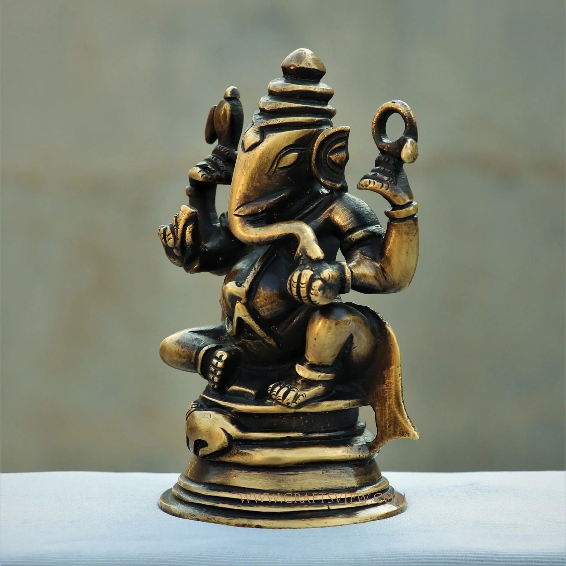 Brass Ganesh Statue 5" craftsview