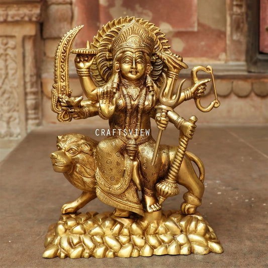 beautiful statue of Ma Sherawali Durga 12" Craftsview