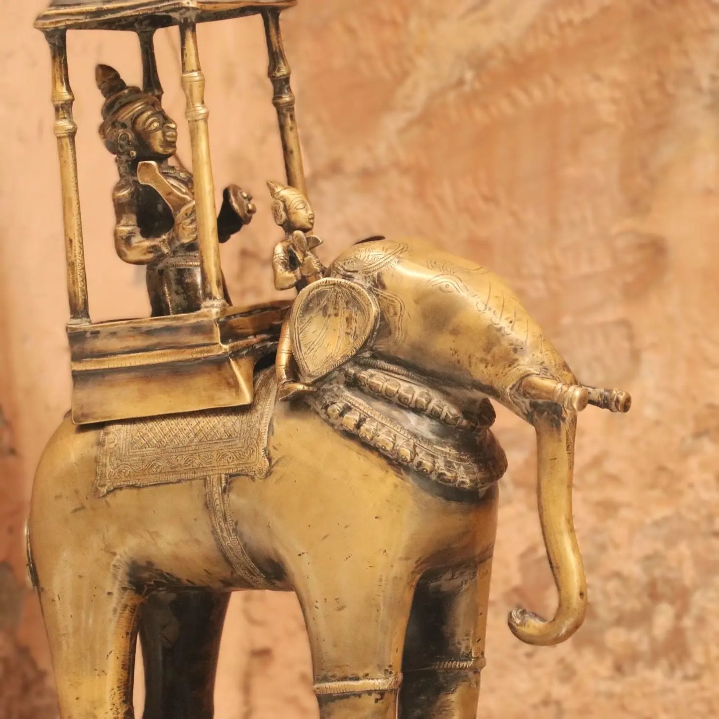 20" Brass Elephant Airavata Handmade Sculpture - Craftview