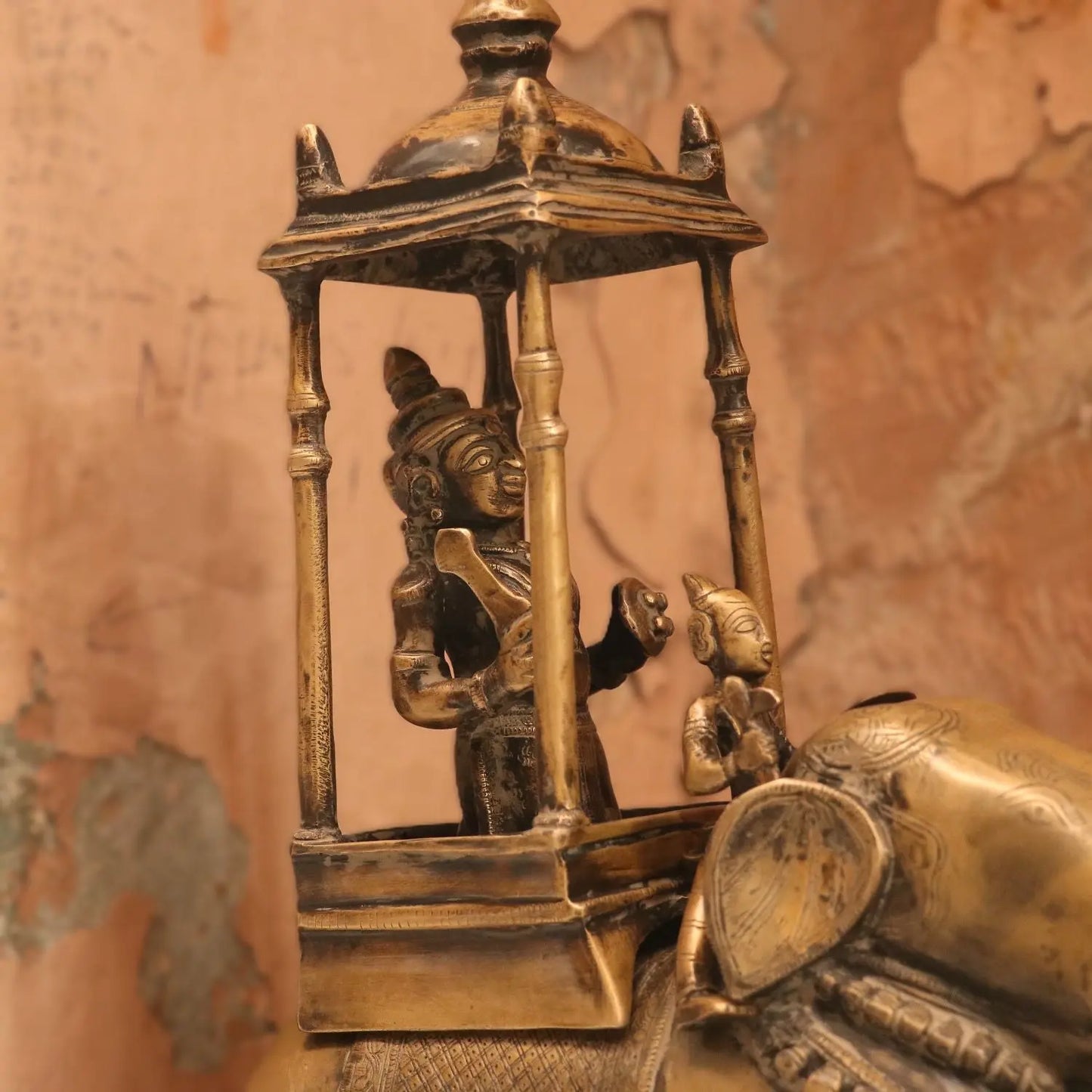 20" Brass Elephant Airavata Handmade Sculpture - Craftview