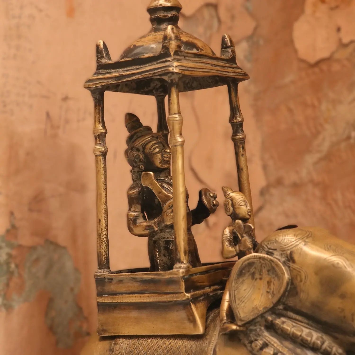 20" Brass Elephant Airavata Handmade Sculpture - Craftview