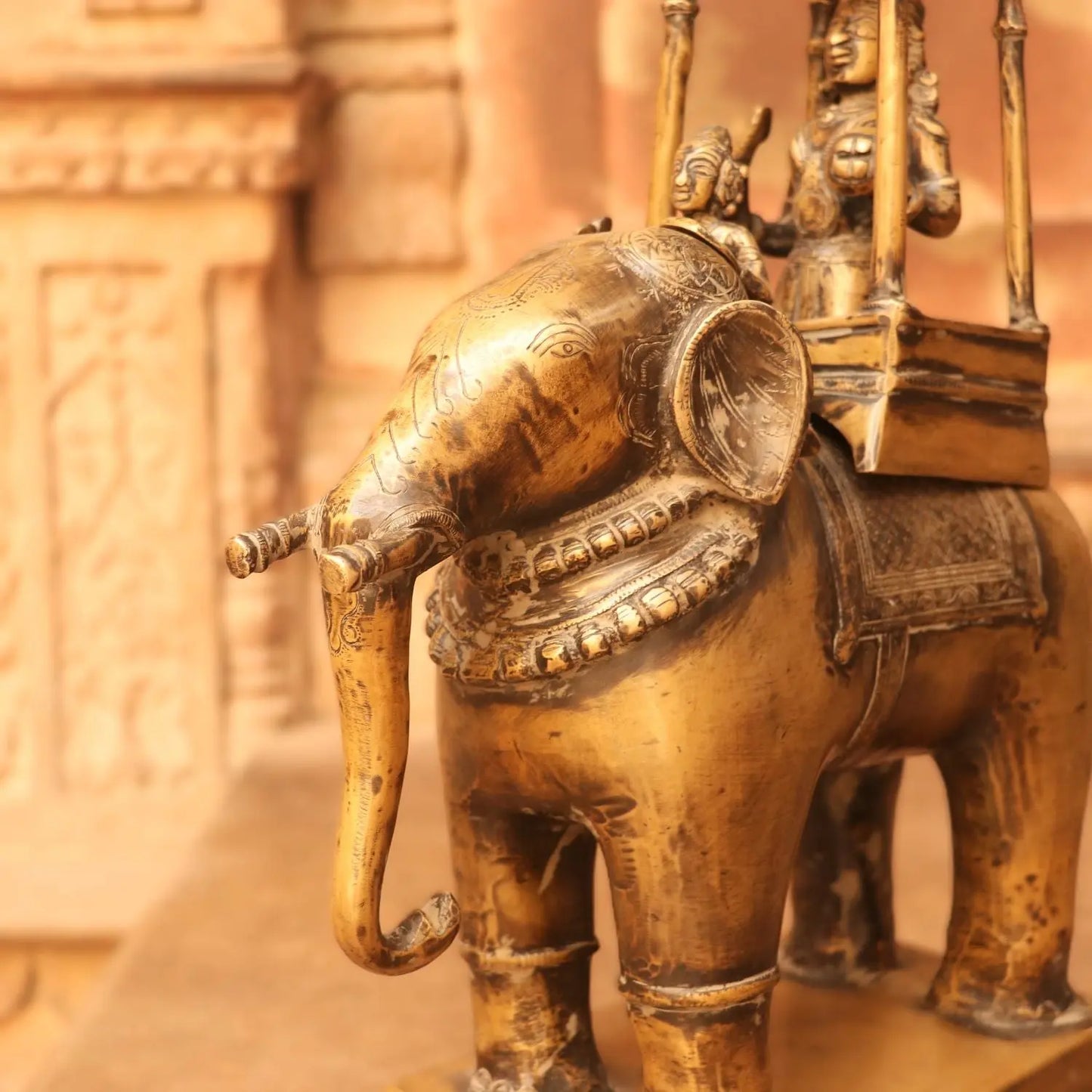 20" Brass Elephant Airavata Handmade Sculpture Craftsview