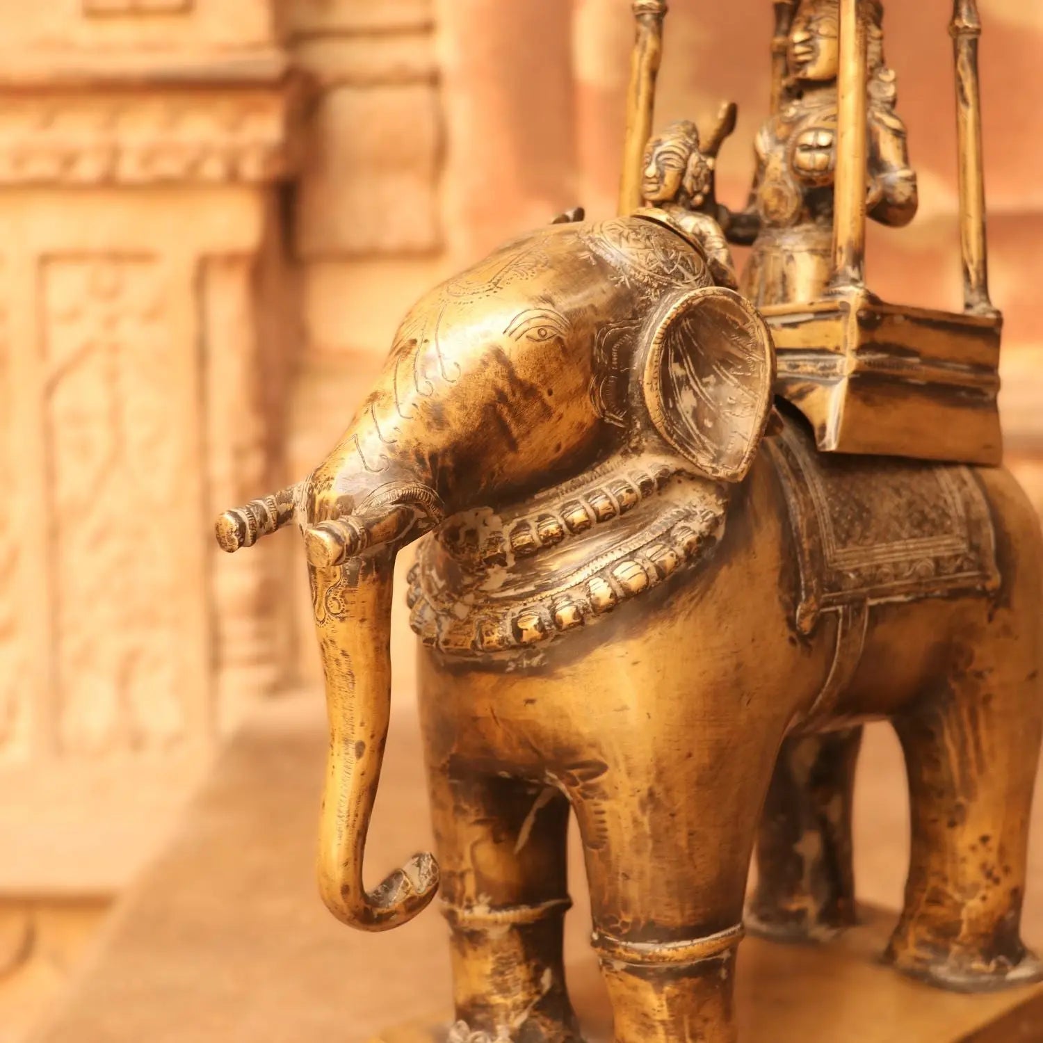 20" Brass Elephant Airavata Handmade Sculpture Craftsview