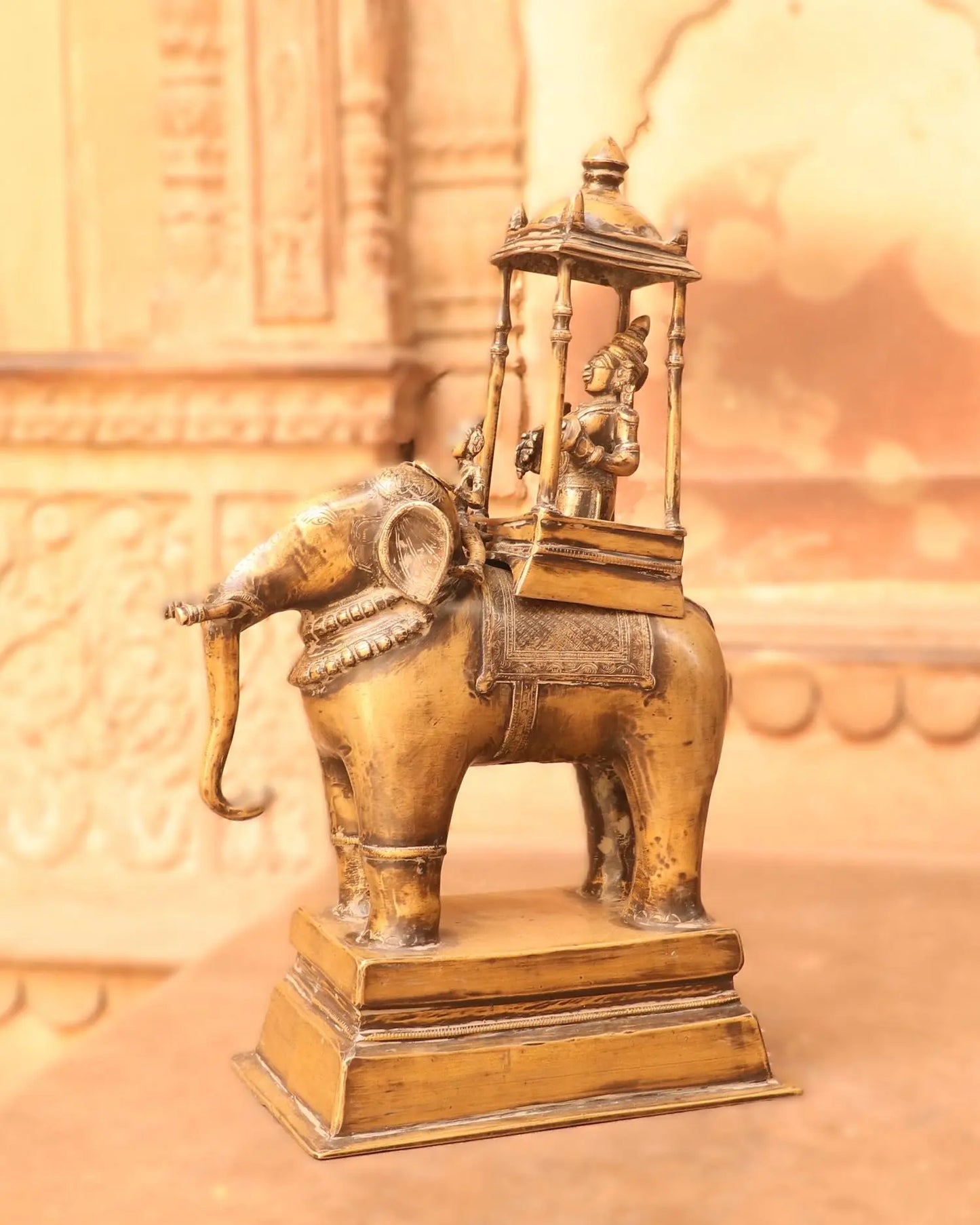 20" Brass Elephant Airavata Handmade Sculpture - Craftview