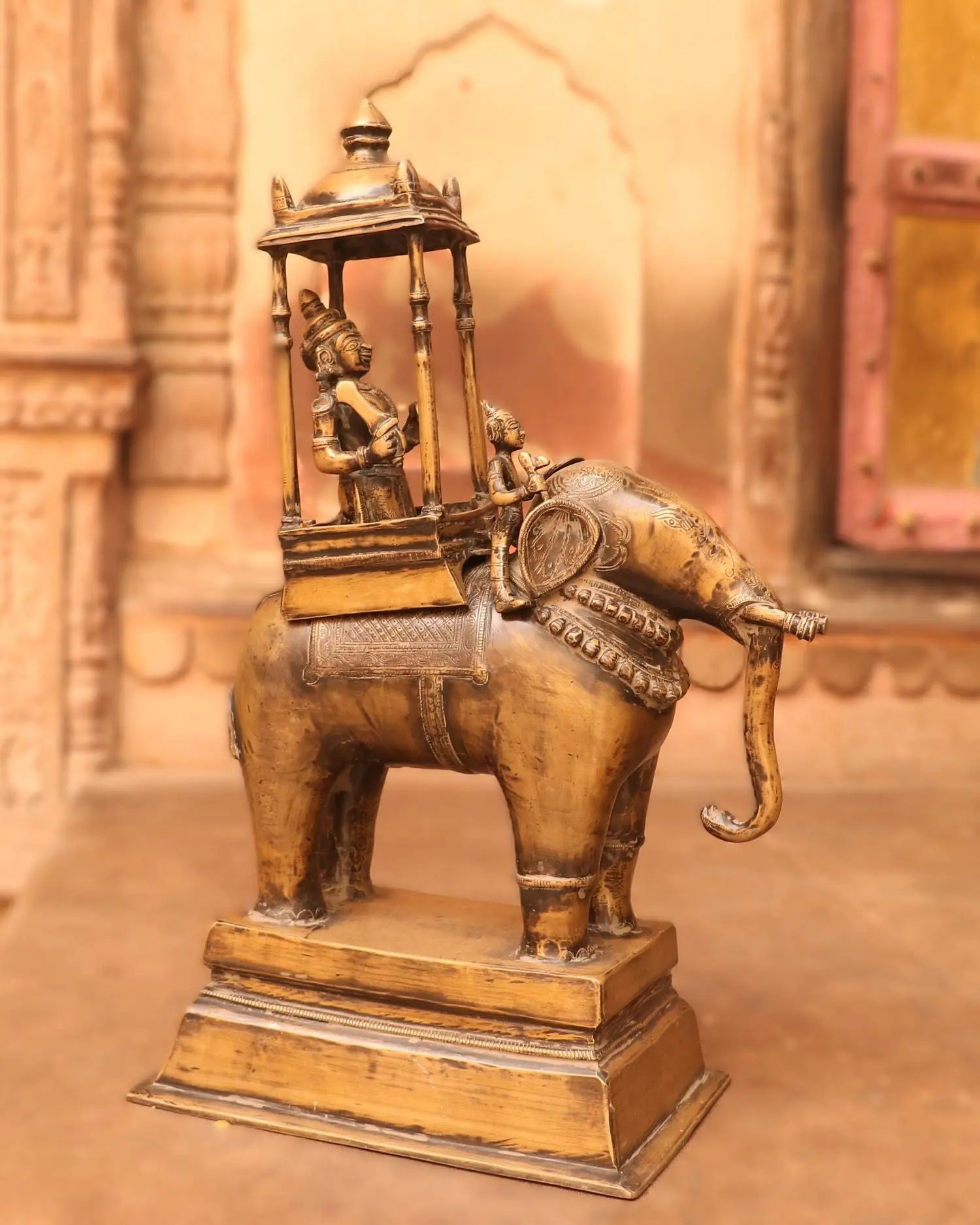 20" Brass Elephant Airavata Handmade Sculpture - Craftview