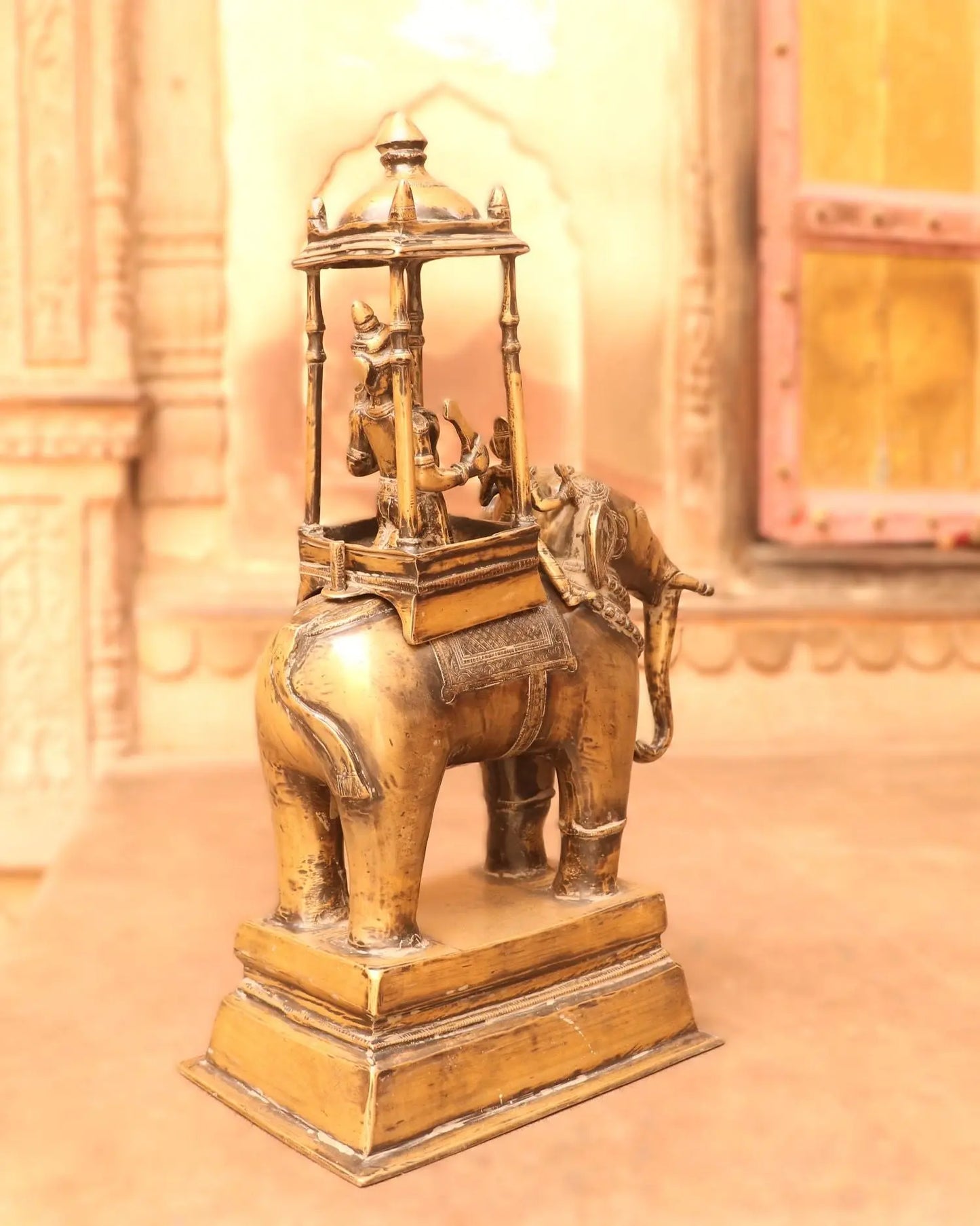 20" Brass Elephant Airavata Handmade Sculpture - Craftview