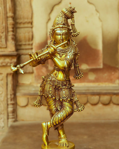 Artistic Brass Krishna Idol 23"