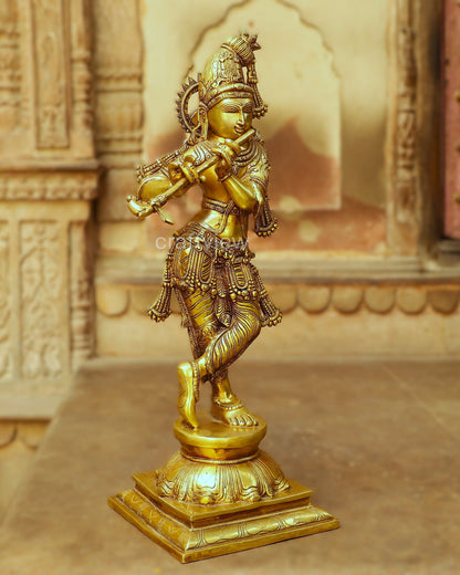 Artistic Brass Krishna Idol 23"