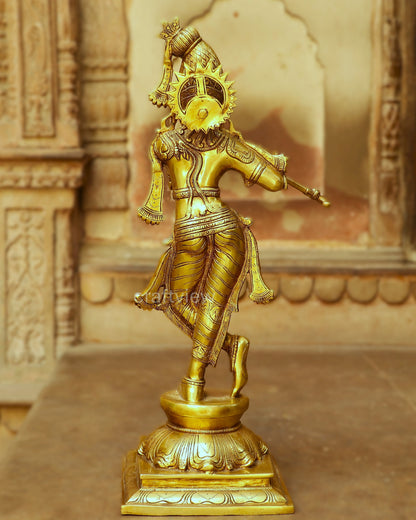Artistic Brass Krishna Idol 23"