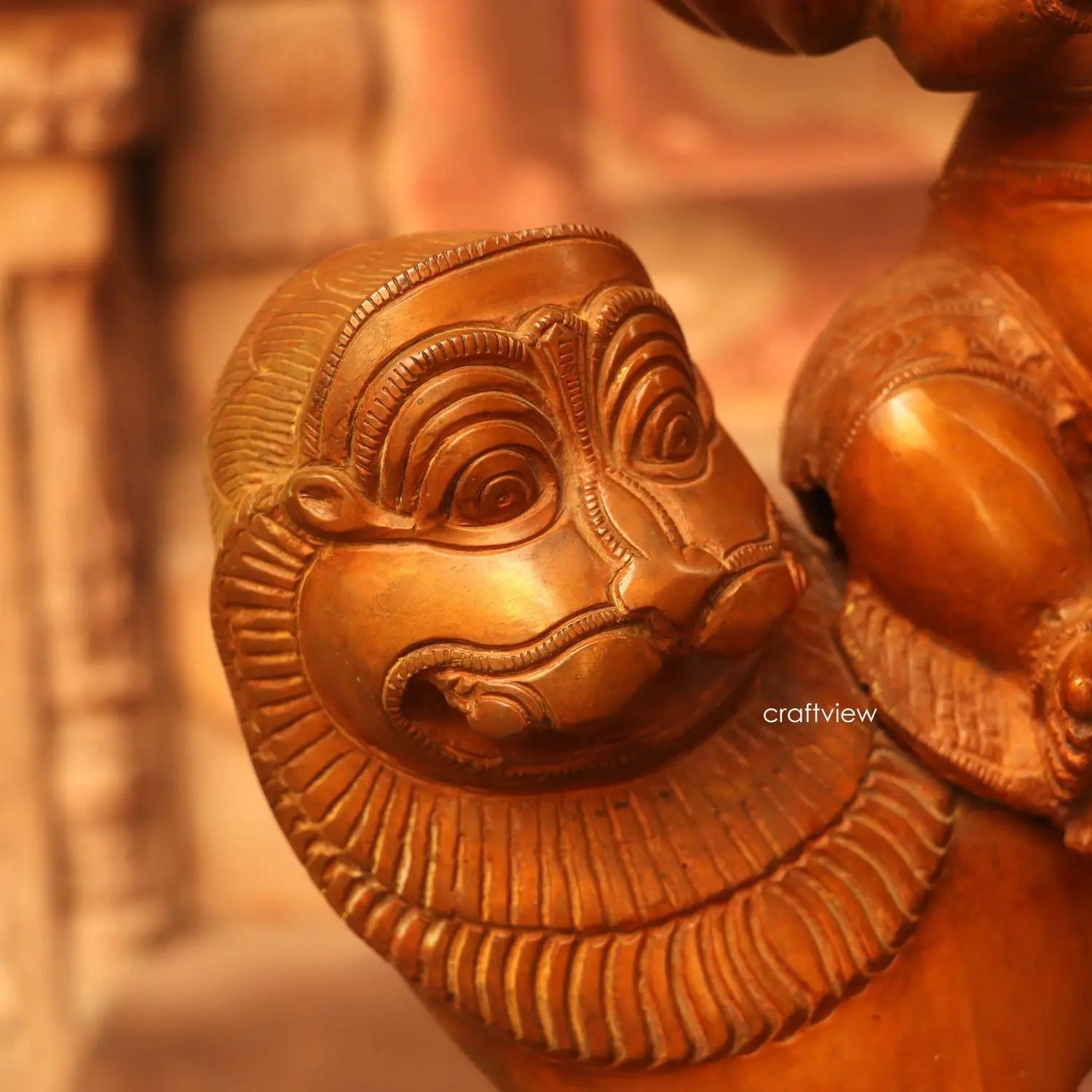 Brass Heramba Ganesha Statue Sitting in Loin 22.5" craftsview