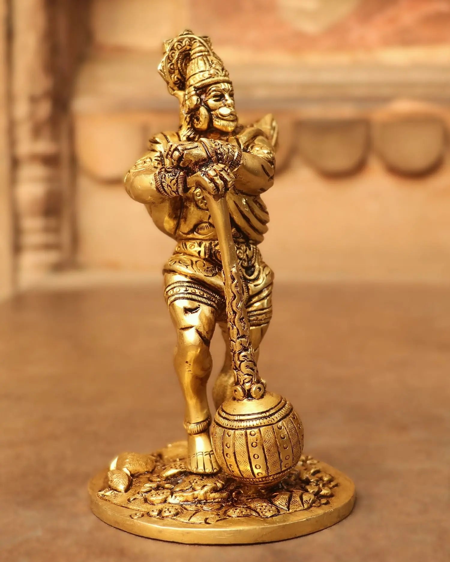 7" Brass Standing Hanuman Statue - Craftview