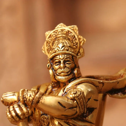 7" Brass Standing Hanuman Statue - Craftview