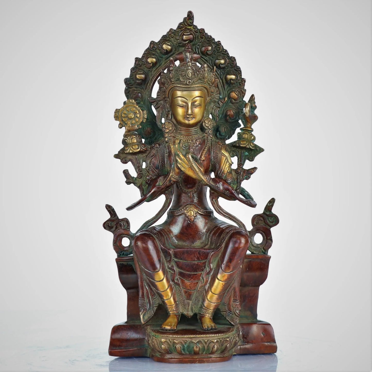 Brass Goddess Tara Decor Figurine 11" craftsview