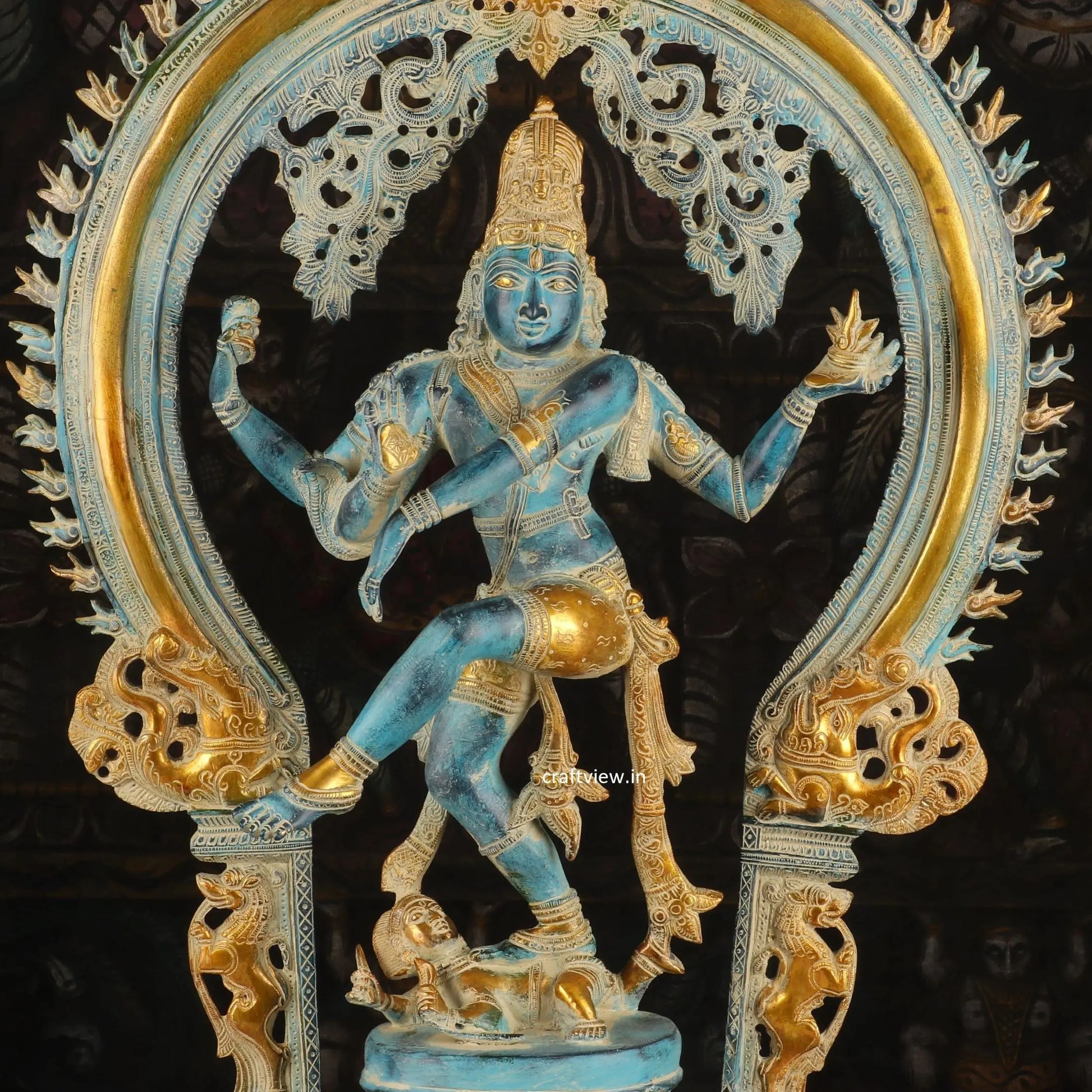 Lord Natraj with Frame Statue Dance of Shiva 28" craftsview